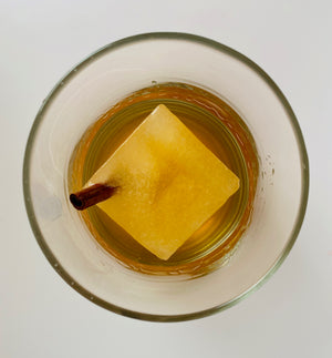 Caramel Apple Cider with Cinnamon Stick Garnish